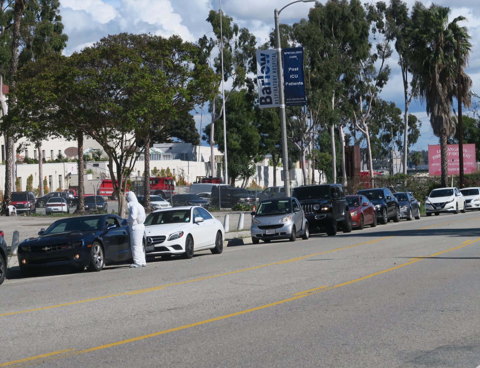 Lining up for coronavirus drive-thru